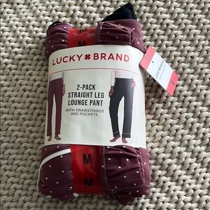 Lucky Brand Lounge Pants 2-Pack - Burgundy and Black